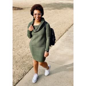 Lululemon Along The Way Heathered Dark Olive Cozy Sweater Dress Size XXS NWT